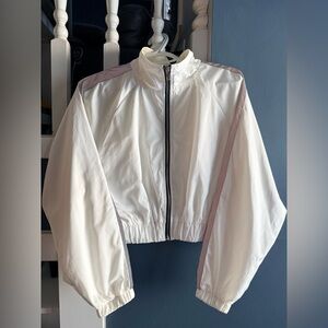 Fashion Nova White Athletic Windbreaker
